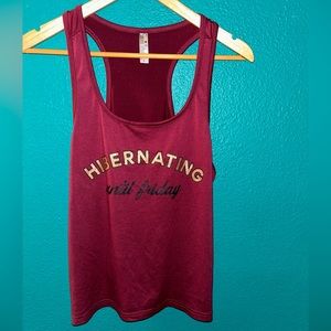 Hibernating until Friday size large razorback, tank top